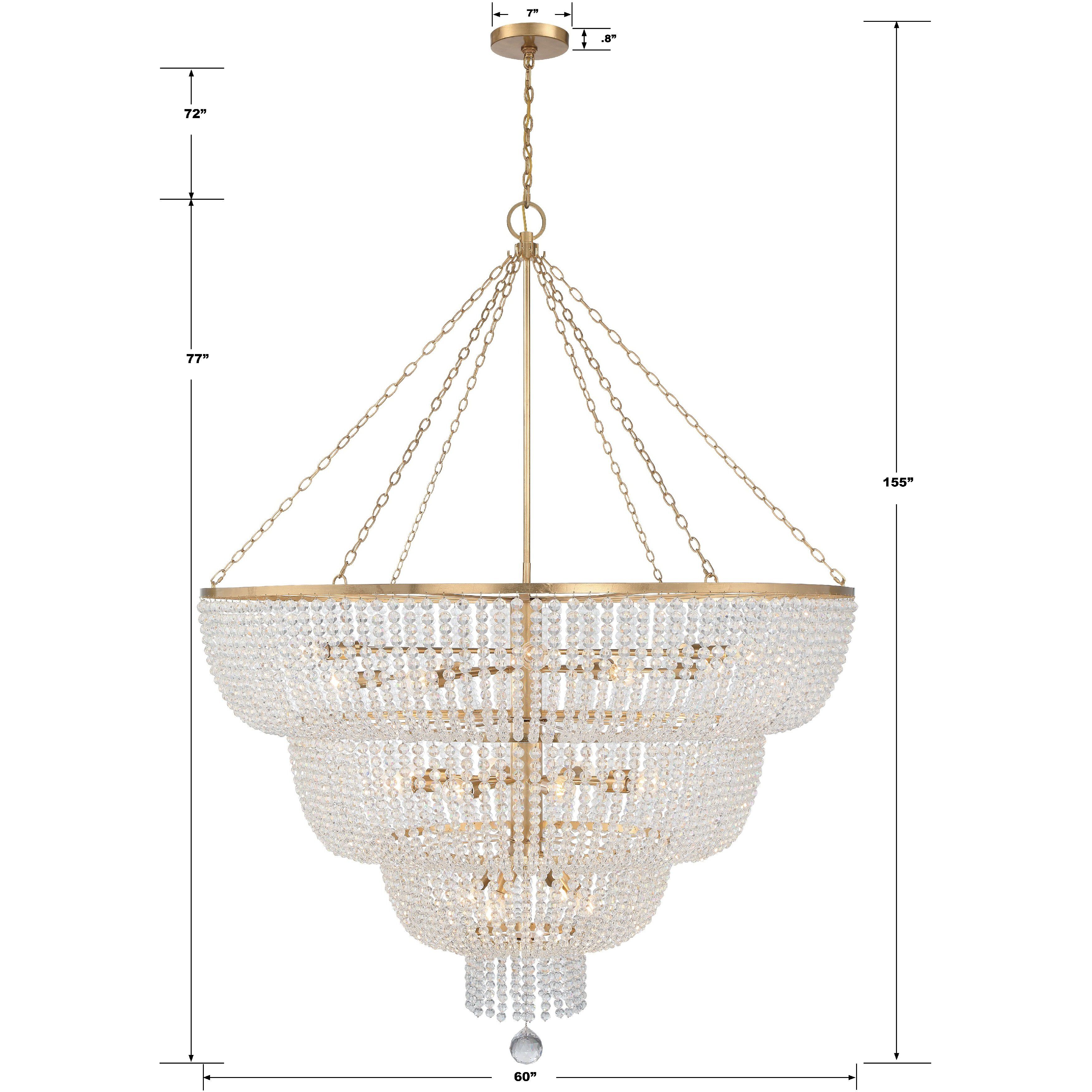 Rylee 24 Light 60 inch Antique Gold Chandelier Ceiling Light