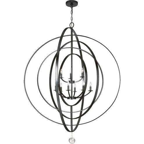 Luna 9 Light 48 inch Matte Black Chandelier Ceiling Light