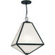 Glacier 3 Light 14 inch Black Charcoal Outdoor Pendant in White