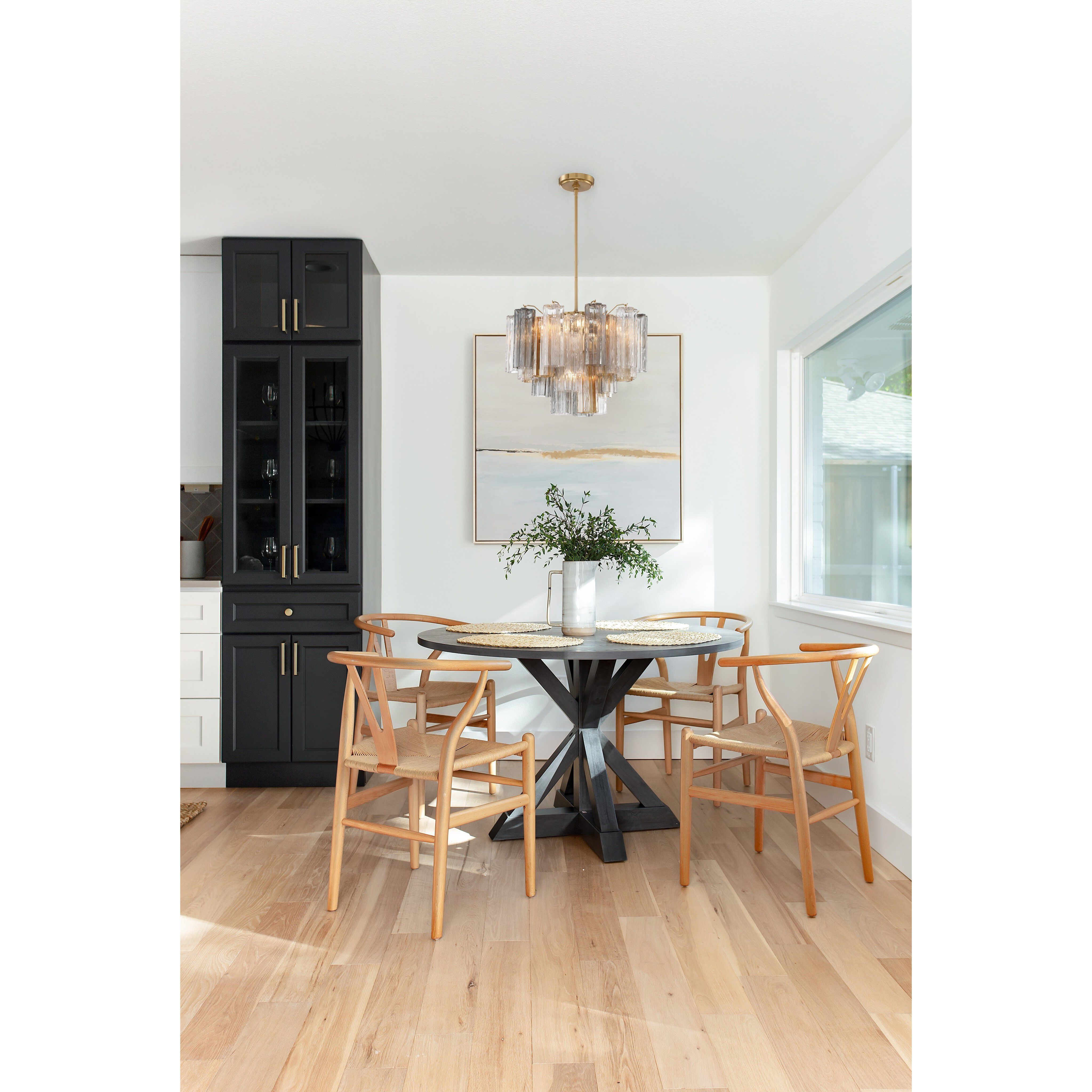 Addis 6 Light 19.75 inch Aged Brass Chandelier Ceiling Light in Tronchi Glass Autumn