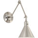 Morgan 24 inch 60.00 watt Polished Nickel Task Sconce Wall Light