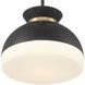 Gidget 2 Light 15 inch Matte Black and Vibrant Gold Mini Pendant Ceiling Light