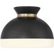 Gidget 1 Light 10.25 inch Matte Black and Vibrant Gold Flush Mount Ceiling Light