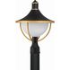 Atlas 1 Light 18.5 inch Matte Black and Textured Gold Outdoor Post