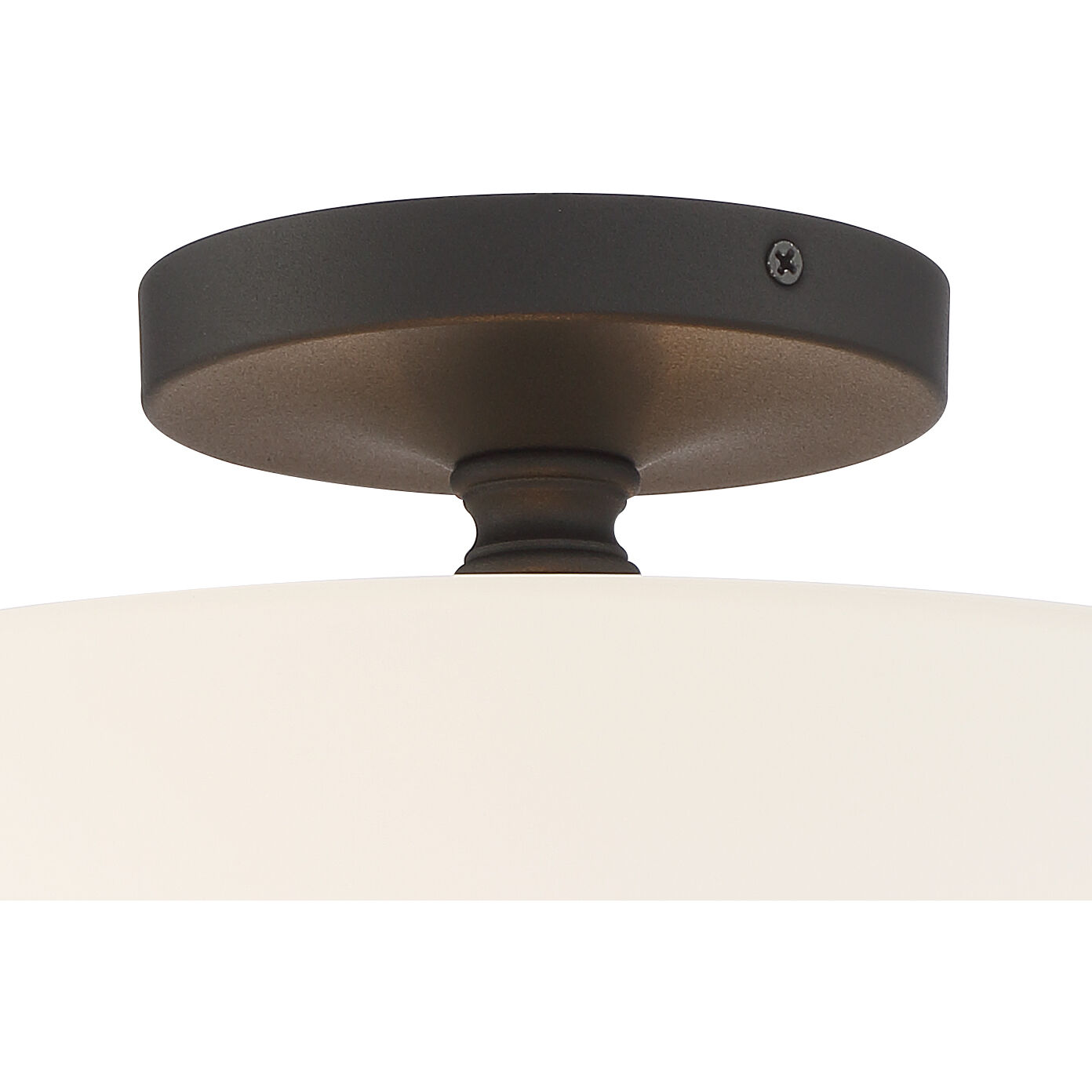 Travis 2 Light 12.5 inch Black Forged Semi Flush Ceiling Light