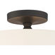 Travis 2 Light 12.5 inch Black Forged Semi Flush Ceiling Light