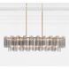 Addis 14 Light 52 inch Aged Brass Linear Chandelier Ceiling Light in Tronchi Glass Smoke