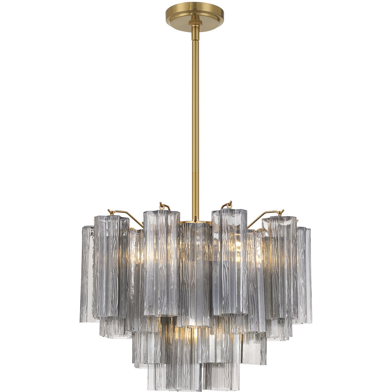Addis 6 Light 19.75 inch Aged Brass Chandelier Ceiling Light in Tronchi Glass Smoke