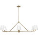 Xavier 6 Light 46 inch Vibrant Gold and White Chandelier Ceiling Light
