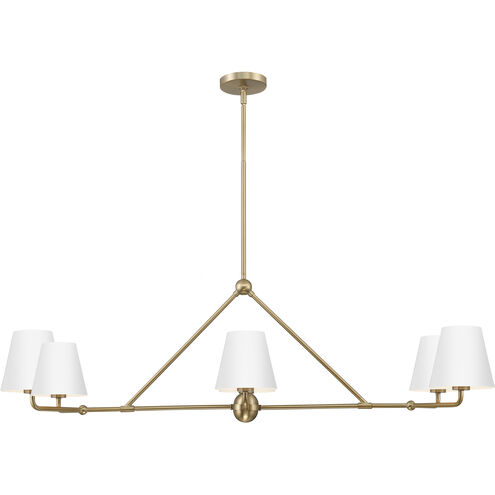 Xavier 6 Light 46 inch Vibrant Gold and White Chandelier Ceiling Light