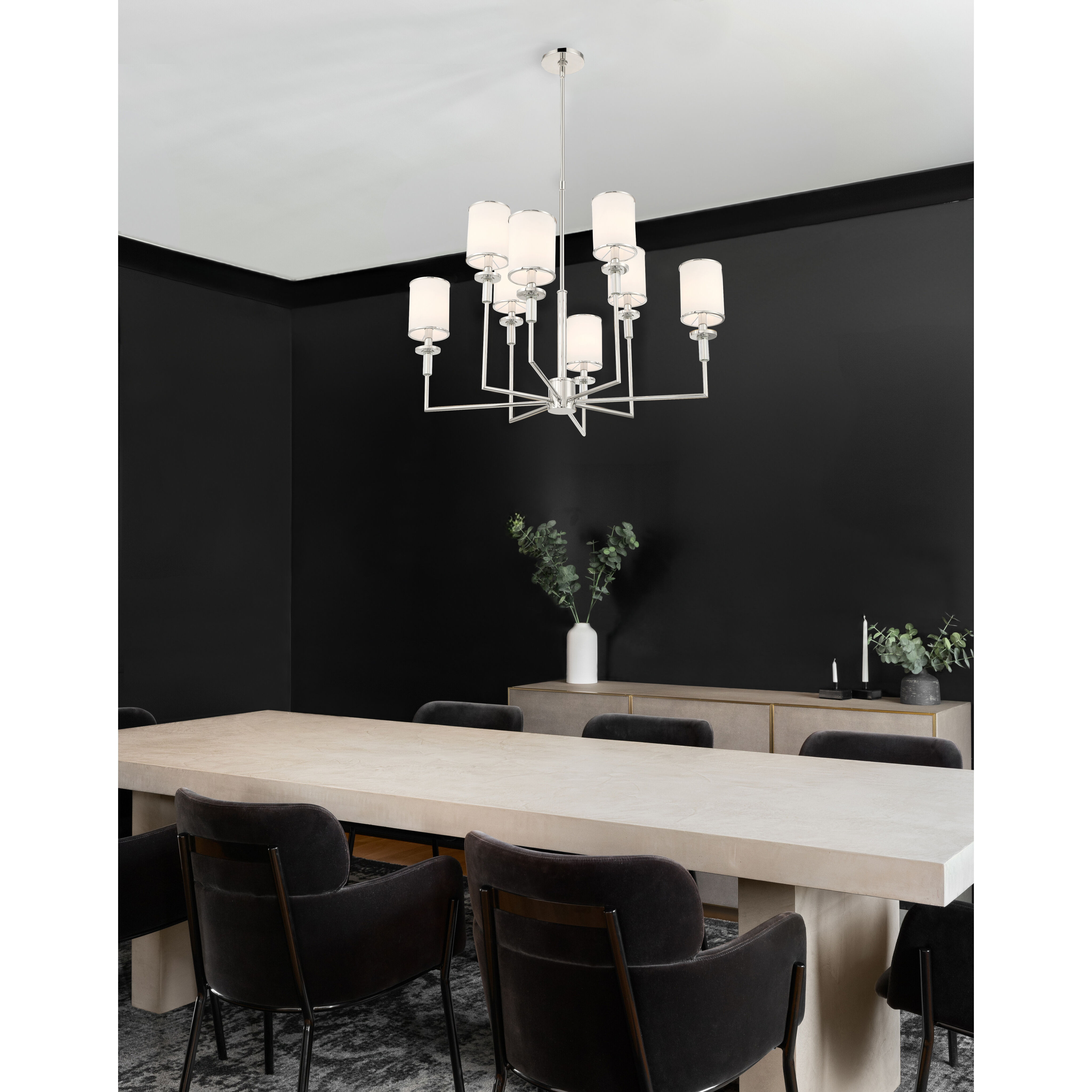 Hatfield 8 Light 33.25 inch Polished Nickel Chandelier Ceiling Light