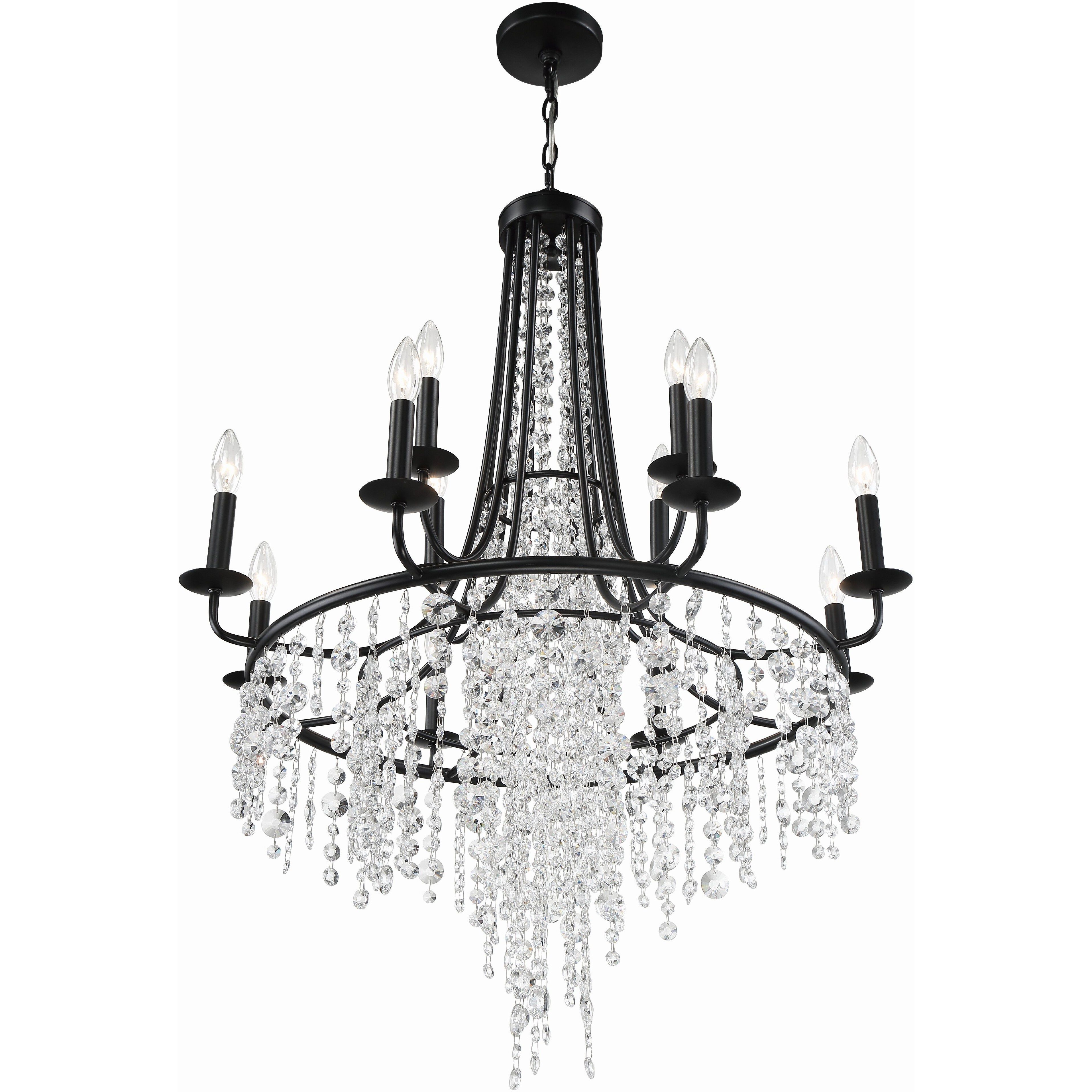 Gabrielle 12 Light 30 inch Matte Black Chandelier Ceiling Light