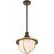 Atlas 3 Light 16.5 inch Matte Black and Textured Gold Outdoor Pendant