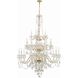 Traditional Crystal 25 Light 45 inch Polished Brass Chandelier Ceiling Light