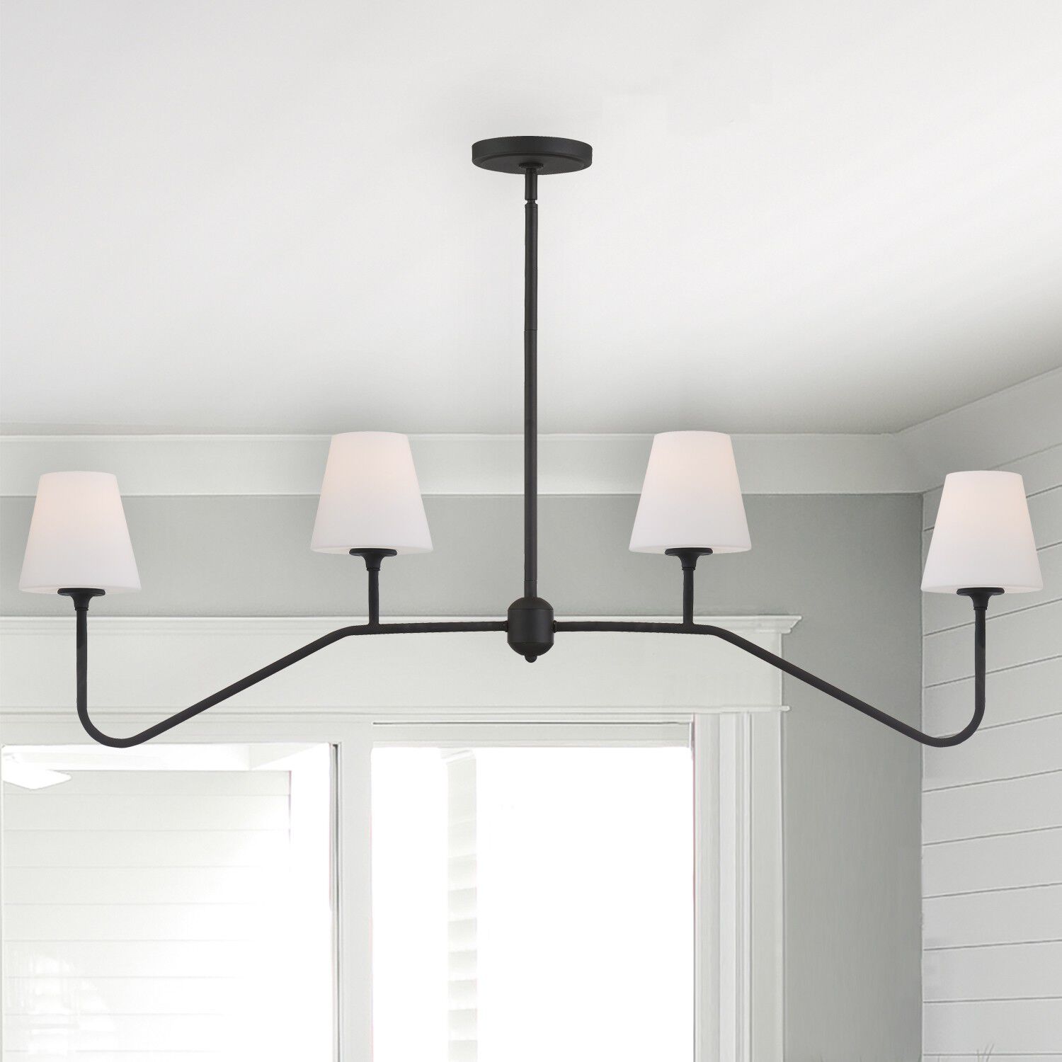 Keenan 4 Light 48 inch Black Forged Chandelier Ceiling Light