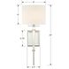 Clifton 1 Light 8 inch Polished Nickel Sconce Wall Light