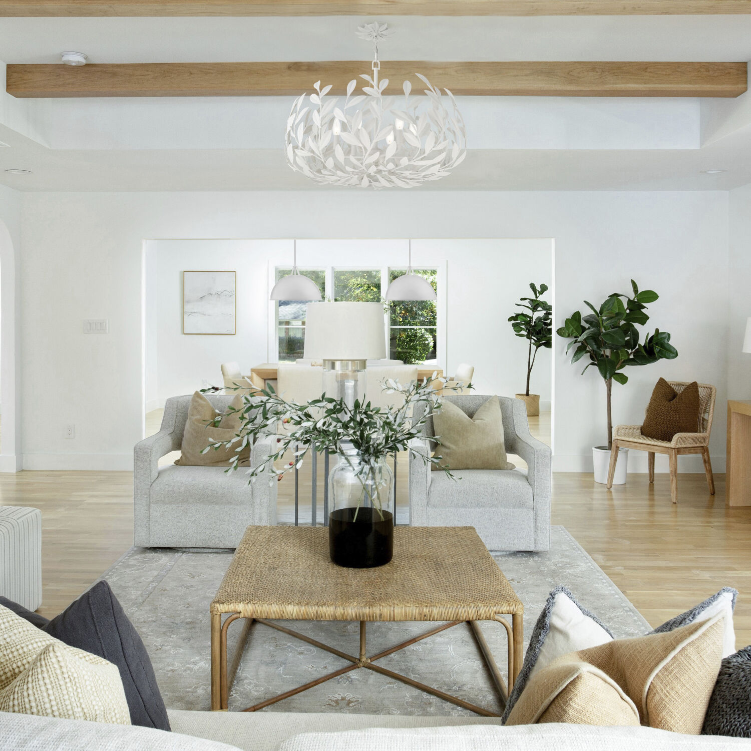 Broche 6 Light 27 inch Matte White Chandelier Ceiling Light