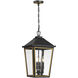 Hawkins 4 Light 12 inch Matte Black and Textured Gold Pendant Ceiling Light