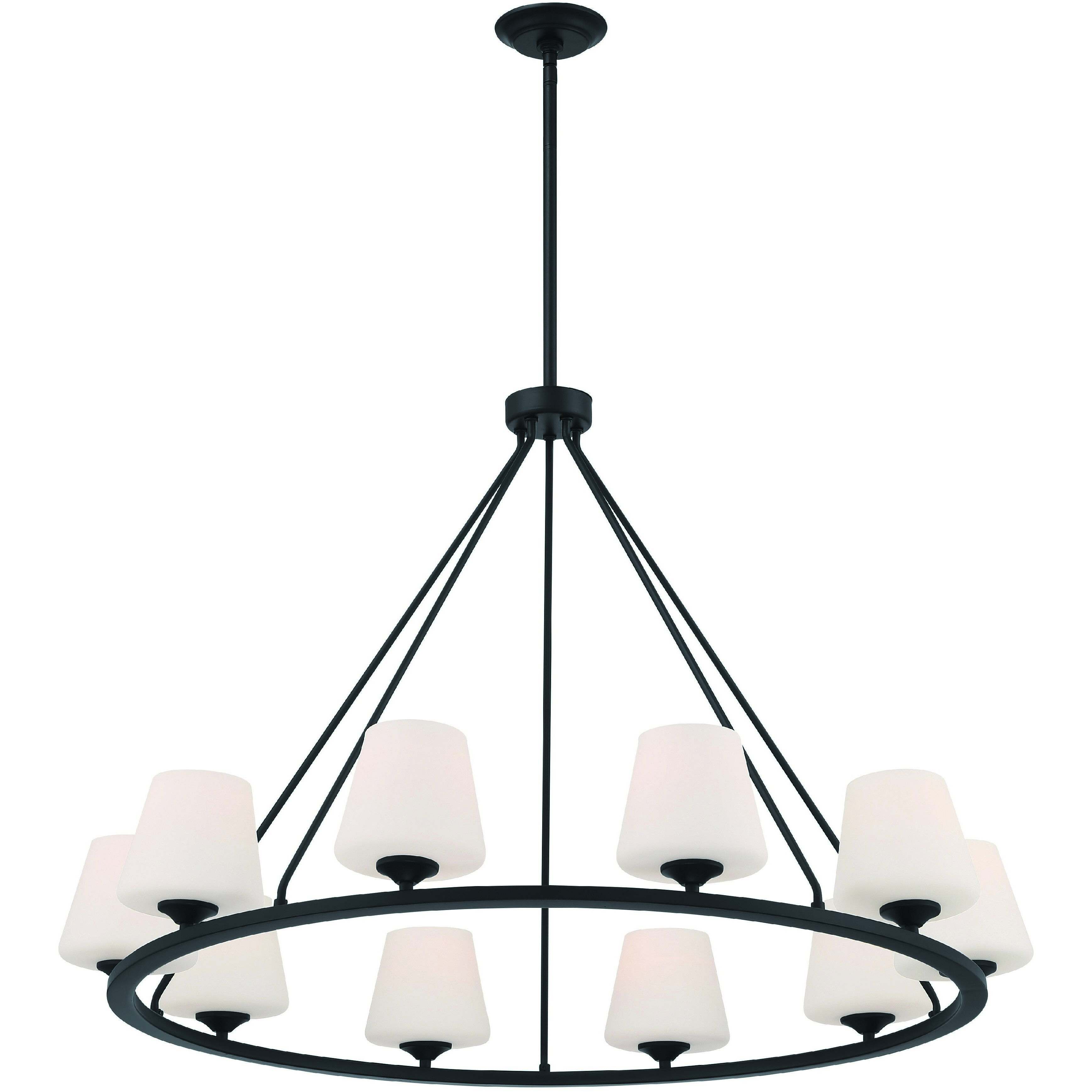Keenan 10 Light 42 inch Matte Black Chandelier Ceiling Light
