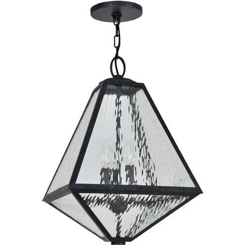 Glacier 3 Light 14 inch Black Charcoal Outdoor Pendant in Water
