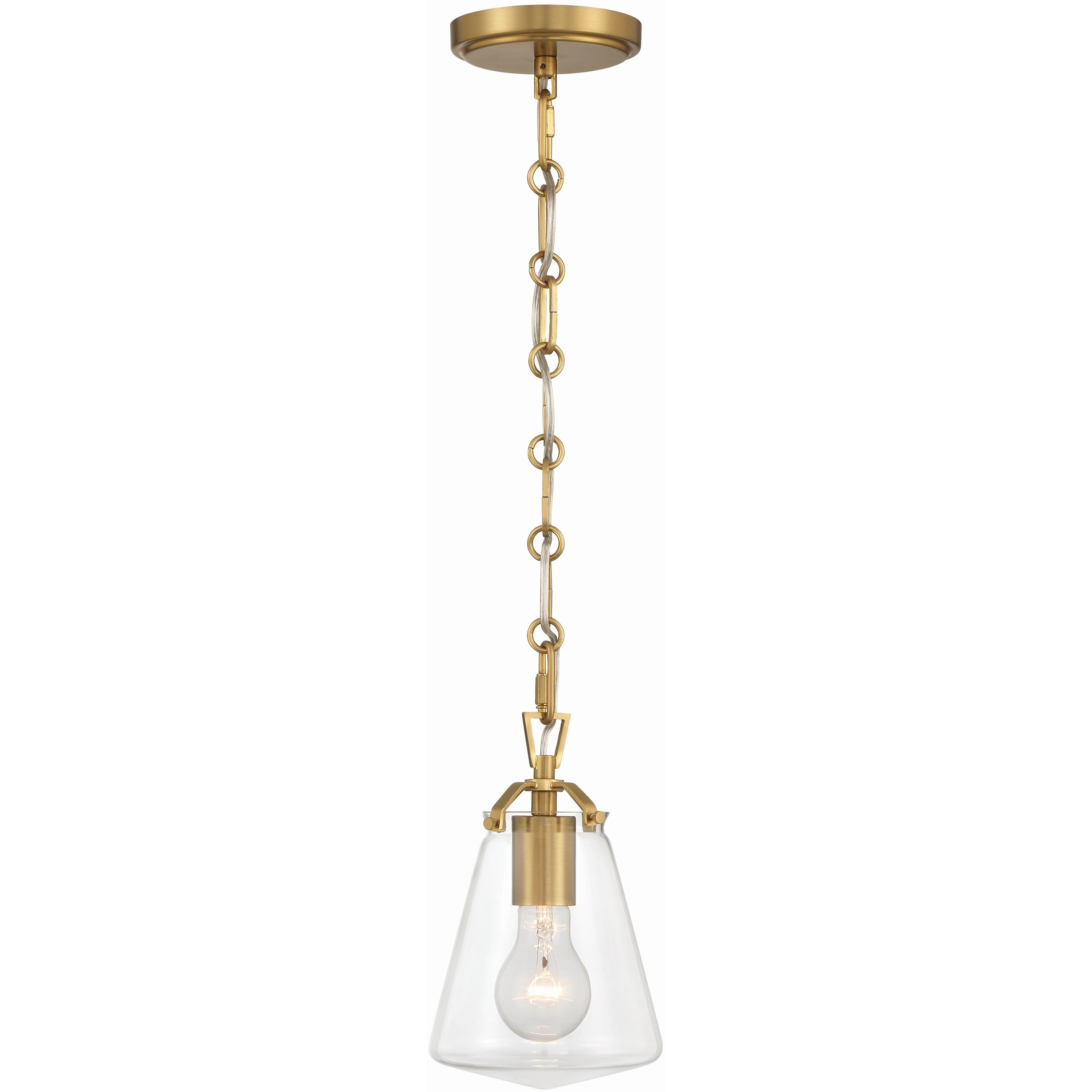 Voss 1 Light 5.75 inch Luxe Gold Mini Pendant Ceiling Light