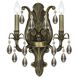 Dawson 2 Light 12.5 inch Antique Brass Sconce Wall Light in Golden Teak Swarovski