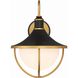 Atlas 1 Light 18.75 inch Matte Black and Textured Gold Outdoor Sconce