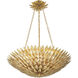 Broche 6 Light 24.5 inch Antique Gold Chandelier Ceiling Light