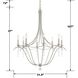 Metro 8 Light 31.5 inch Antique Silver Chandelier Ceiling Light