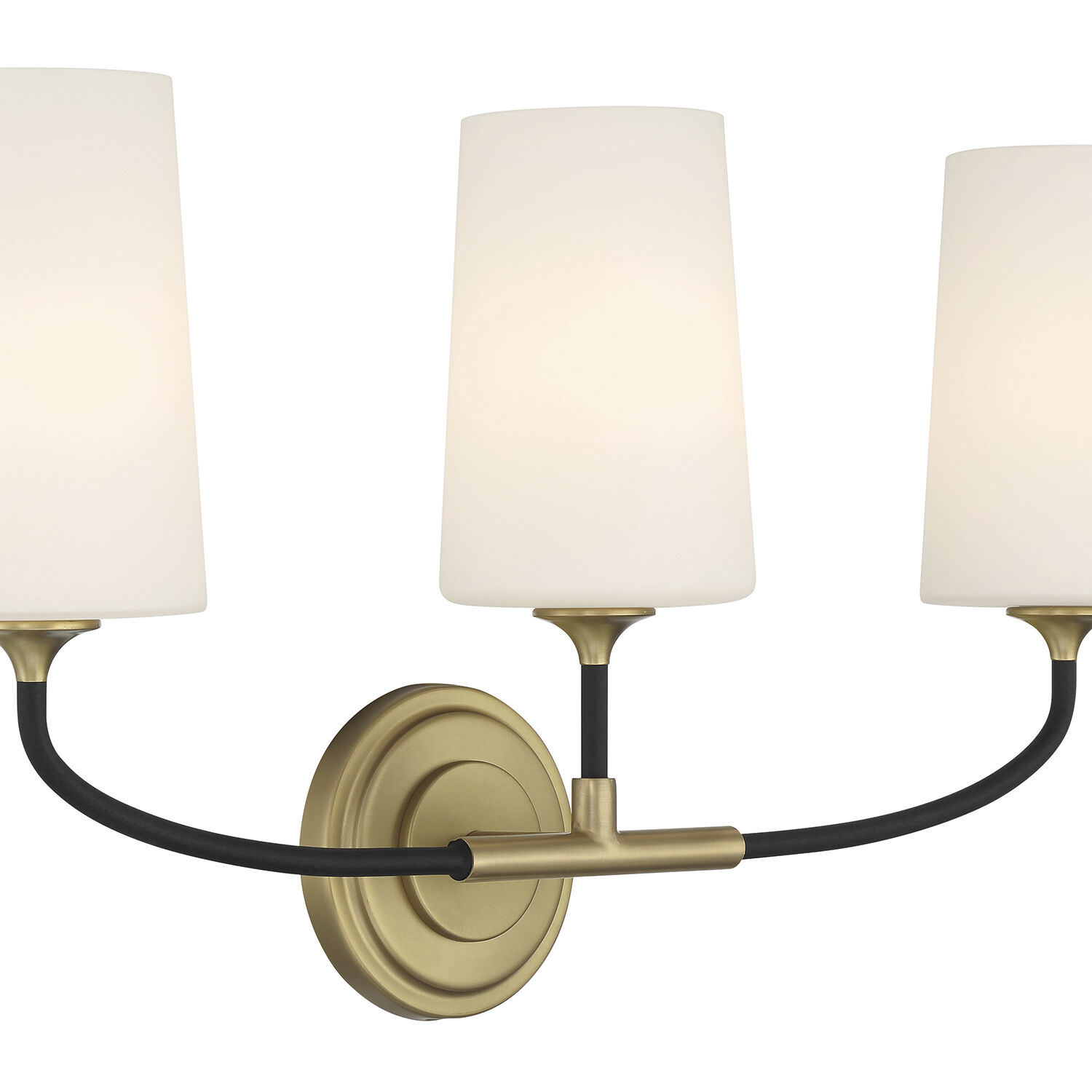 Niles 3 Light 23.5 inch Black Forged and Modern Gold Bath Vanity Wall Light