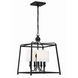 Sylvan 4 Light 16 inch Black Forged Lantern Chandelier Ceiling Light