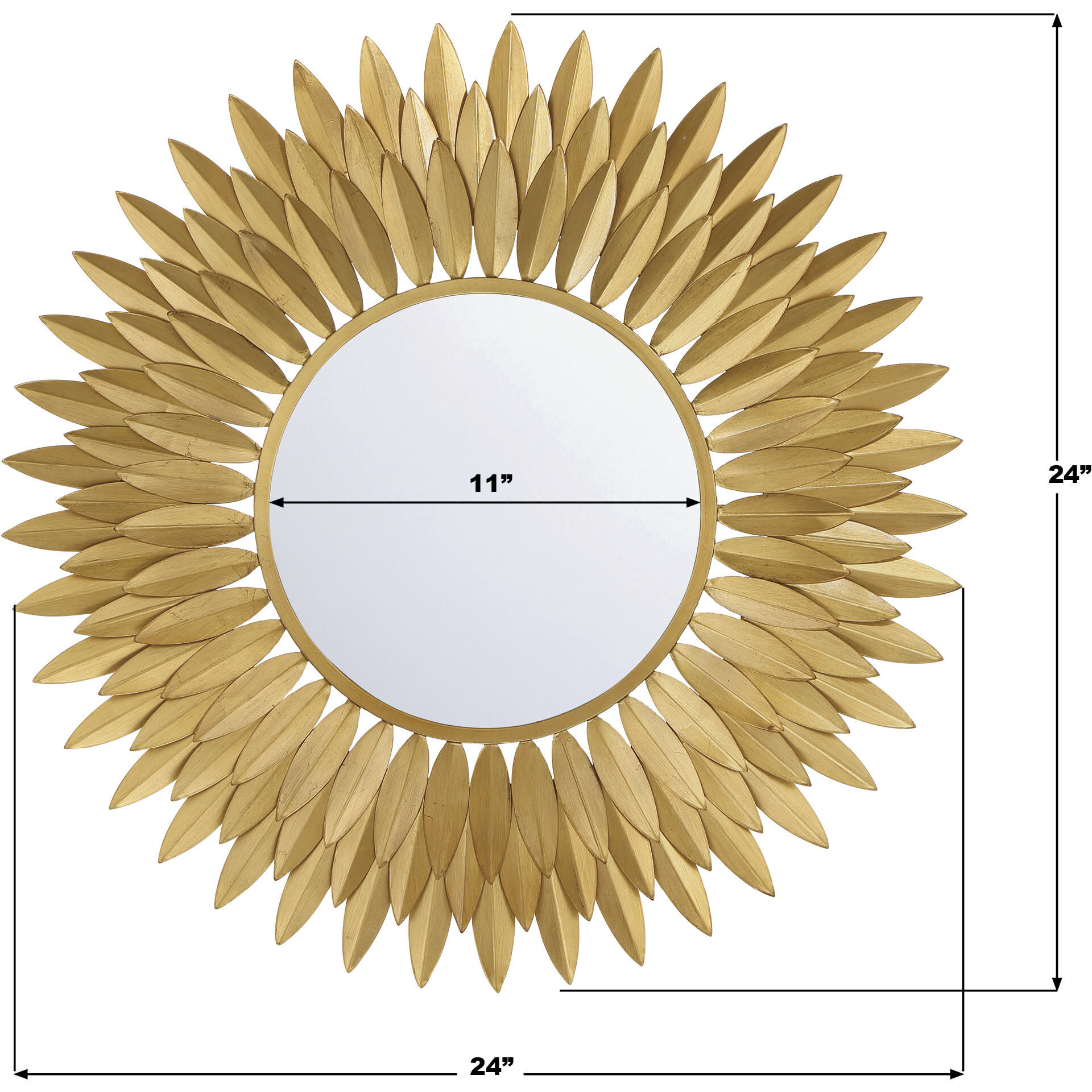 Broche 24 X 24 inch Antique Gold Mirror