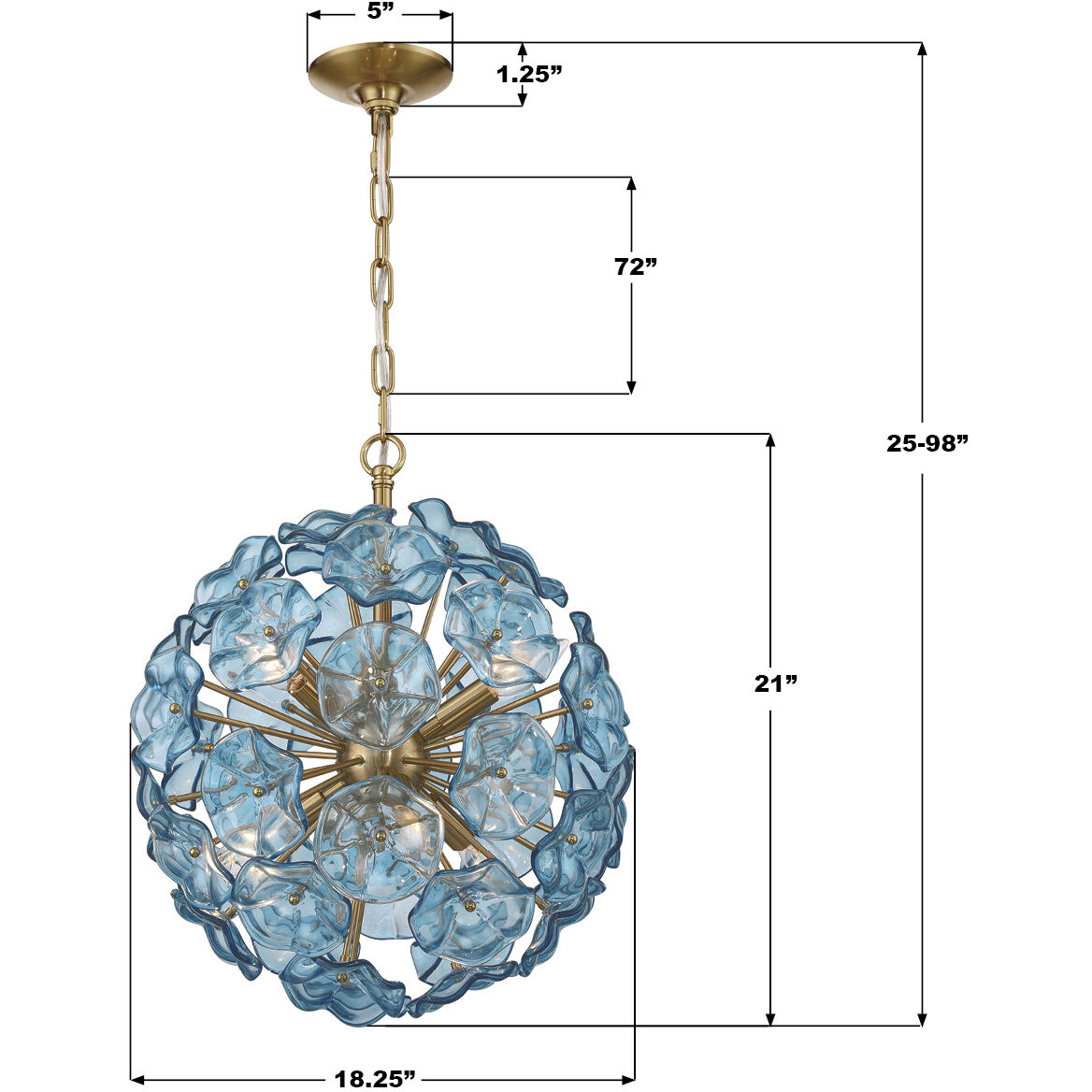 Esme 6 Light 18.25 inch Aged Brass Chandelier Ceiling Light