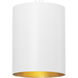 Alston 1 Light 8 inch Matte White and Antique Gold Mini Pendant Ceiling Light