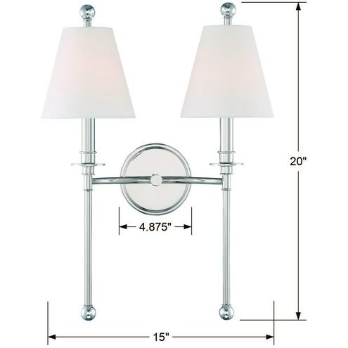 Riverdale 2 Light 15 inch Polished Nickel Sconce Wall Light