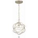 Solaris 1 Light 9 inch Olde Silver Mini Pendant Ceiling Light