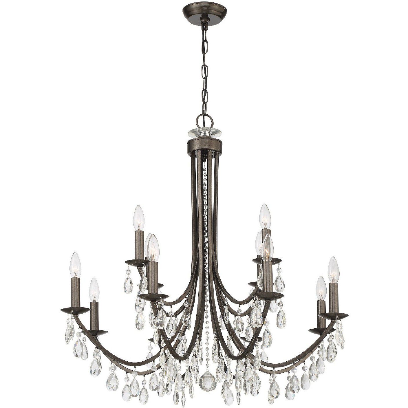 Bridgehampton 12 Light 32 inch Vibrant Bronze Chandelier Ceiling Light in Clear Hand Cut