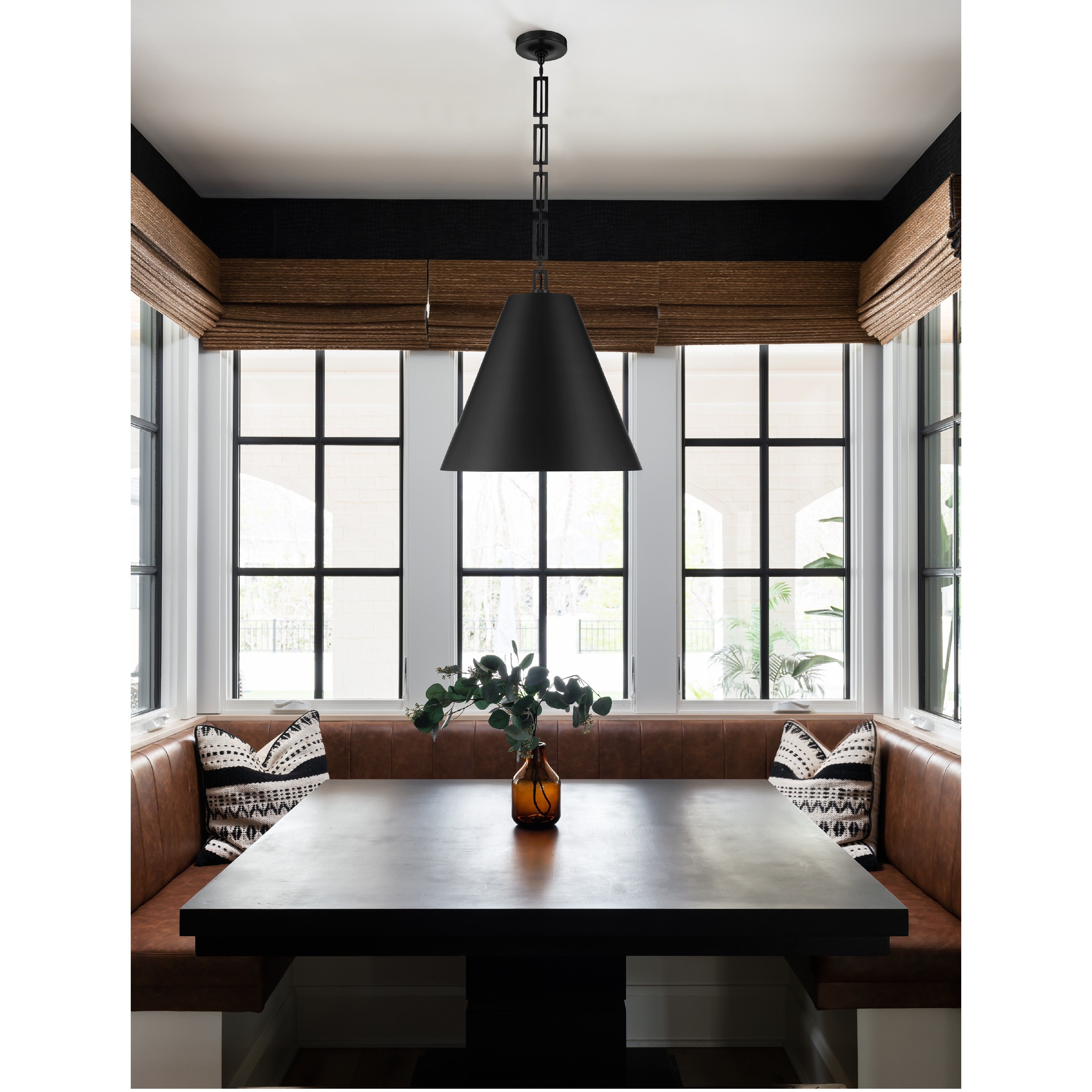 Alston 3 Light 18 inch Matte Black/Antique Gold Pendant Ceiling Light in Matte Black and Antique Gold