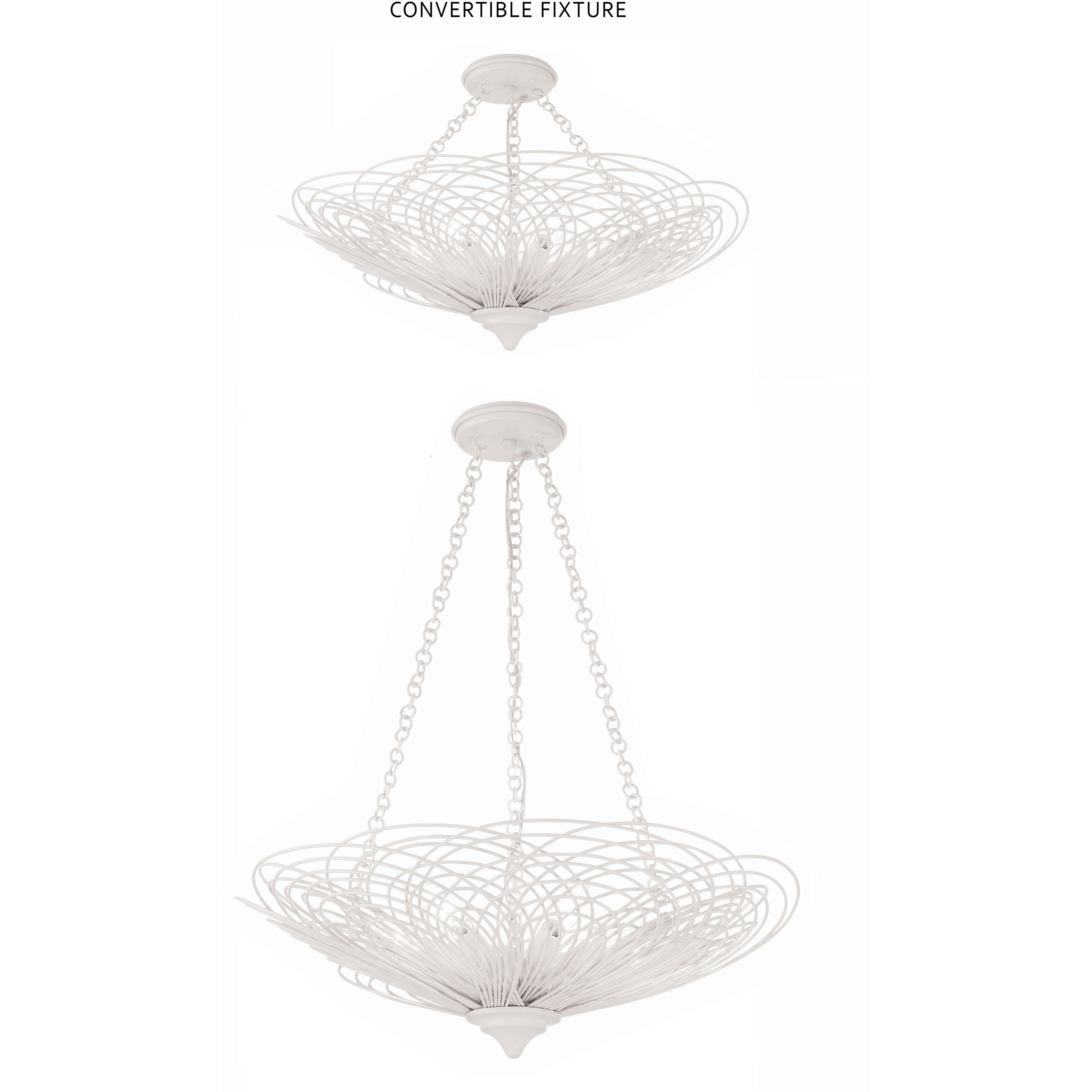 Doral 6 Light 24 inch Matte White Chandelier Ceiling Light