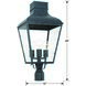 Dumont 3 Light 25 inch Graphite Outdoor Lantern Post