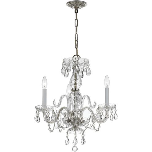 Traditional Crystal 3 Light 16 inch Polished Chrome Chandelier Ceiling Light in Clear Swarovski Strass