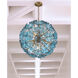 Esme 9 Light 22.5 inch Aged Brass Chandelier Ceiling Light in Floral Glass Petals Blue