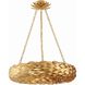 Broche 6 Light 24 inch Antique Gold Chandelier Ceiling Light