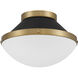 Xander 1 Light 12.25 inch Vibrant Gold and Matte Black Flush Mount Ceiling Light