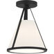 Fulton 1 Light 9.25 inch Black Semi Flush Ceiling Light