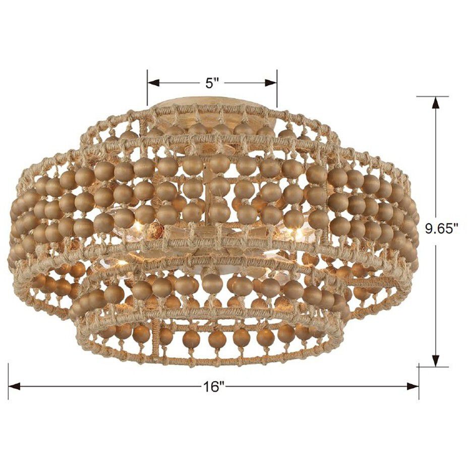 Silas 4 Light 16 inch Burnished Silver Semi Flush Ceiling Light