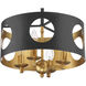 Odelle 4 Light 14 inch Black and Antique Gold Chandelier Ceiling Light