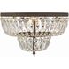 Waltham 4 Light 18 inch English Bronze Flush Ceiling Light in Clear Hand Cut