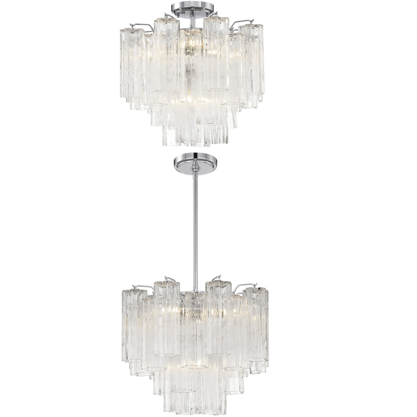 Addis 4 Light 17.75 inch Polished Chrome Semi Flush Ceiling Light in Clear