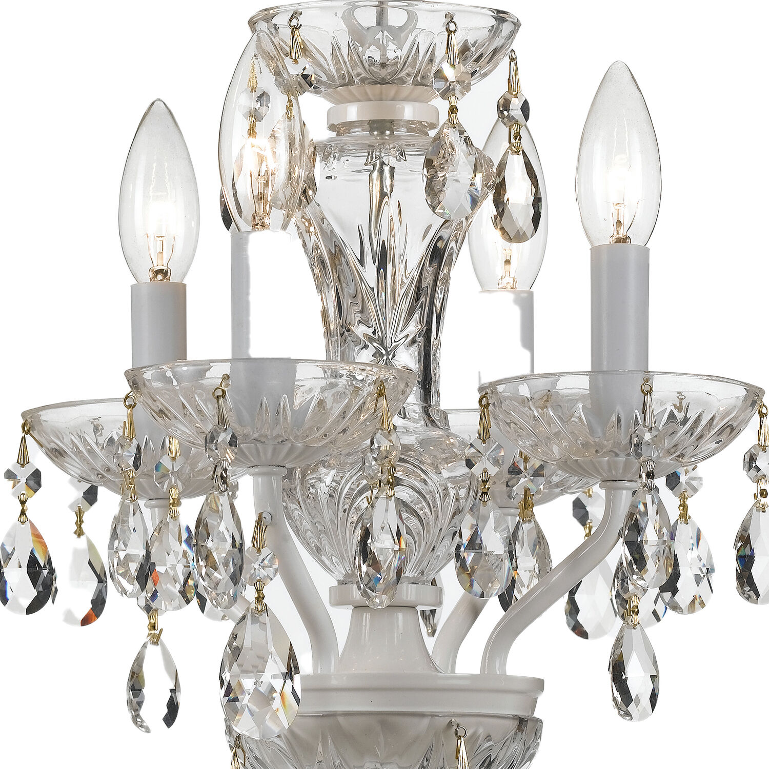 Welton 4 Light 11 inch Wet White Mini Chandelier Ceiling Light in Clear Hand Cut